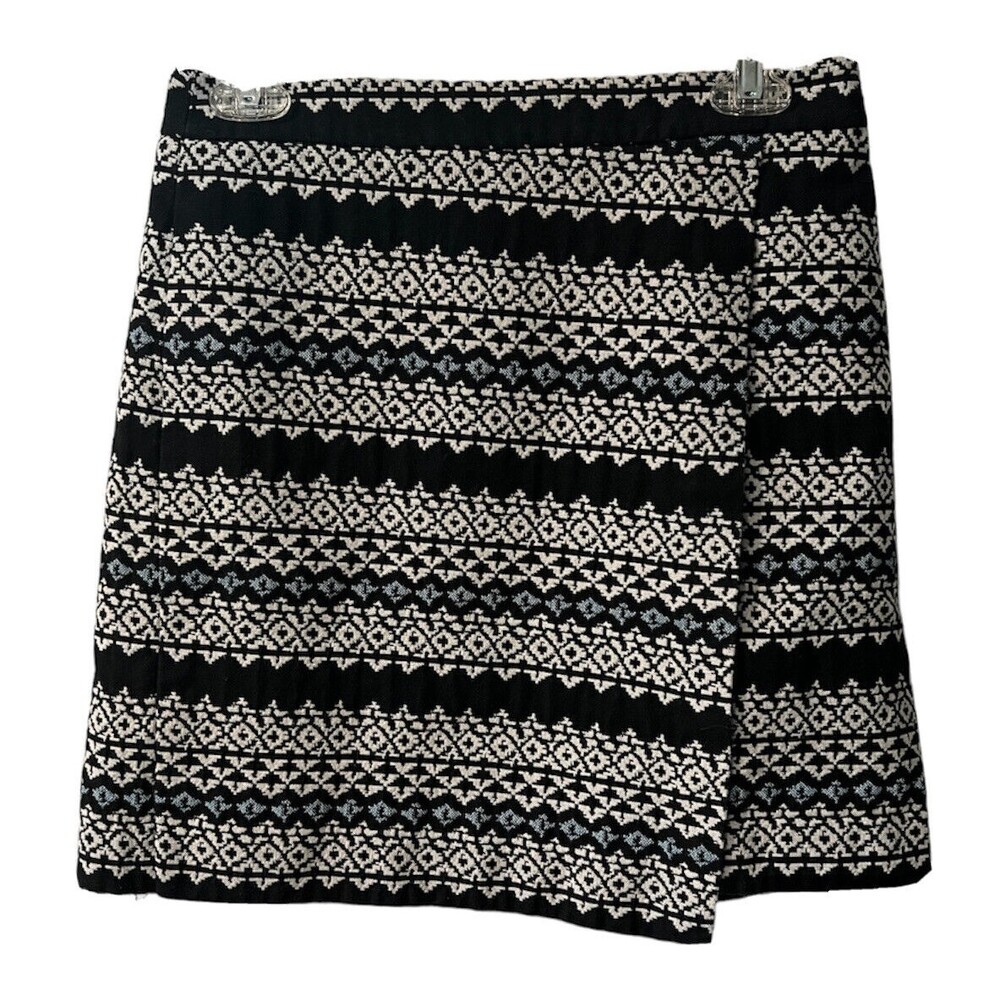 Ann Taylor LOFT womens pencil skirt sz 4 southwest tweed career faux wrap mini - Picture 2 of 9